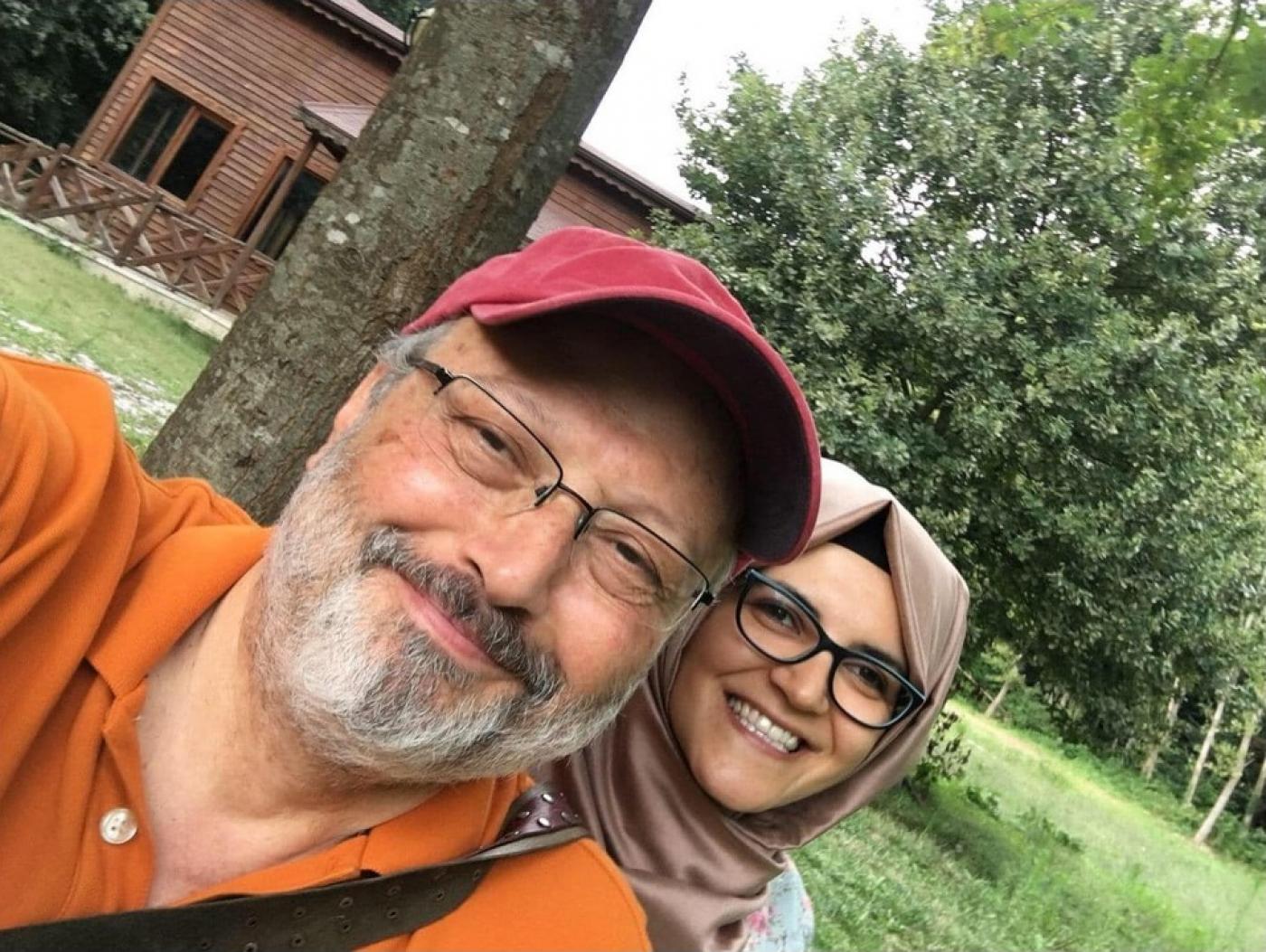 Jamal Khashogg pictured with his fiancee Hatice Cengiz (Hatice Cengiz)