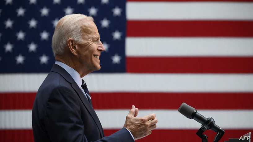Former US Vice President Joe Biden, the leading Democratic 2020 presidential candidate, gestures as he holds a speech about his foreign policy vision for America on July 11, 2019 at the Graduate Center at City University New York City. (Photo by Johannes EISELE / AFP)