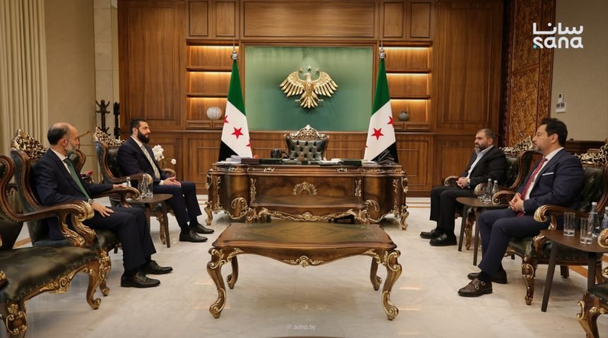 الرئيس الشرع يلتقي ممثلين عن شركة تركية وقعت اتفاقية إنشاء وتشغيل حوض سفن متكامل بمرفأ طرطوس